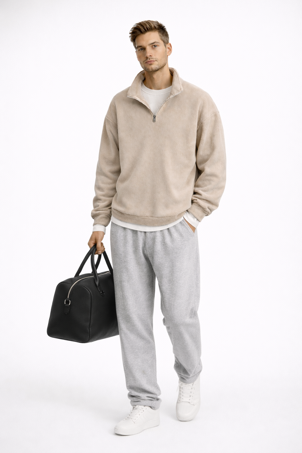 Urban Seoul Half-Zip Fleece Sweatshirt