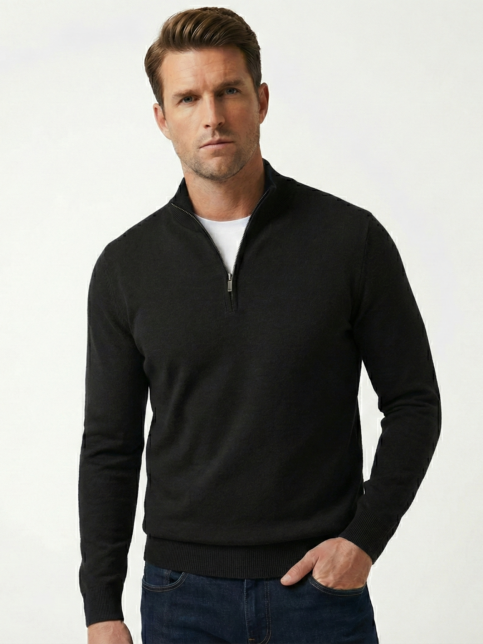 The Carbon Quarter-Zip Knit